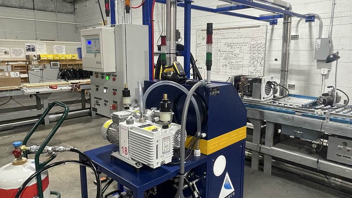 A2L Charging Statin and Evacuation Pump for HVACR Manufacturing Plant